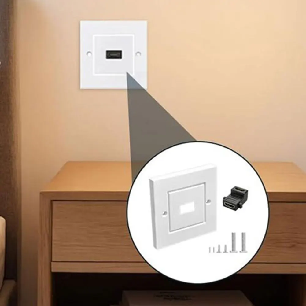 Decorative Wall Socket Panel Single Port Outlet Cover for 4K For HDTV Projector Gaming Console Home Theater Office Use