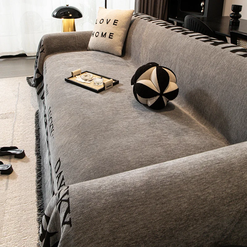 Nordic Chenille Sofa Towel Cover All Season Universal Sofa Throw Blankets Non Slip Pets Kids Anti-dirty Recliner Armchair Covers
