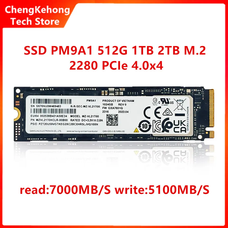 SSD PM9A1 512G 1TB 2TB 2280 M.2 PCle4.0X4 NVMe Original For