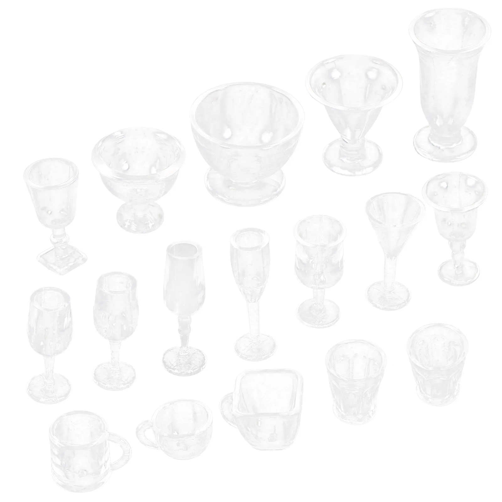 

17 Pcs Mini Kitchen Utensils House Miniature Plastic Cups Decor Tableware Collectibles Plate