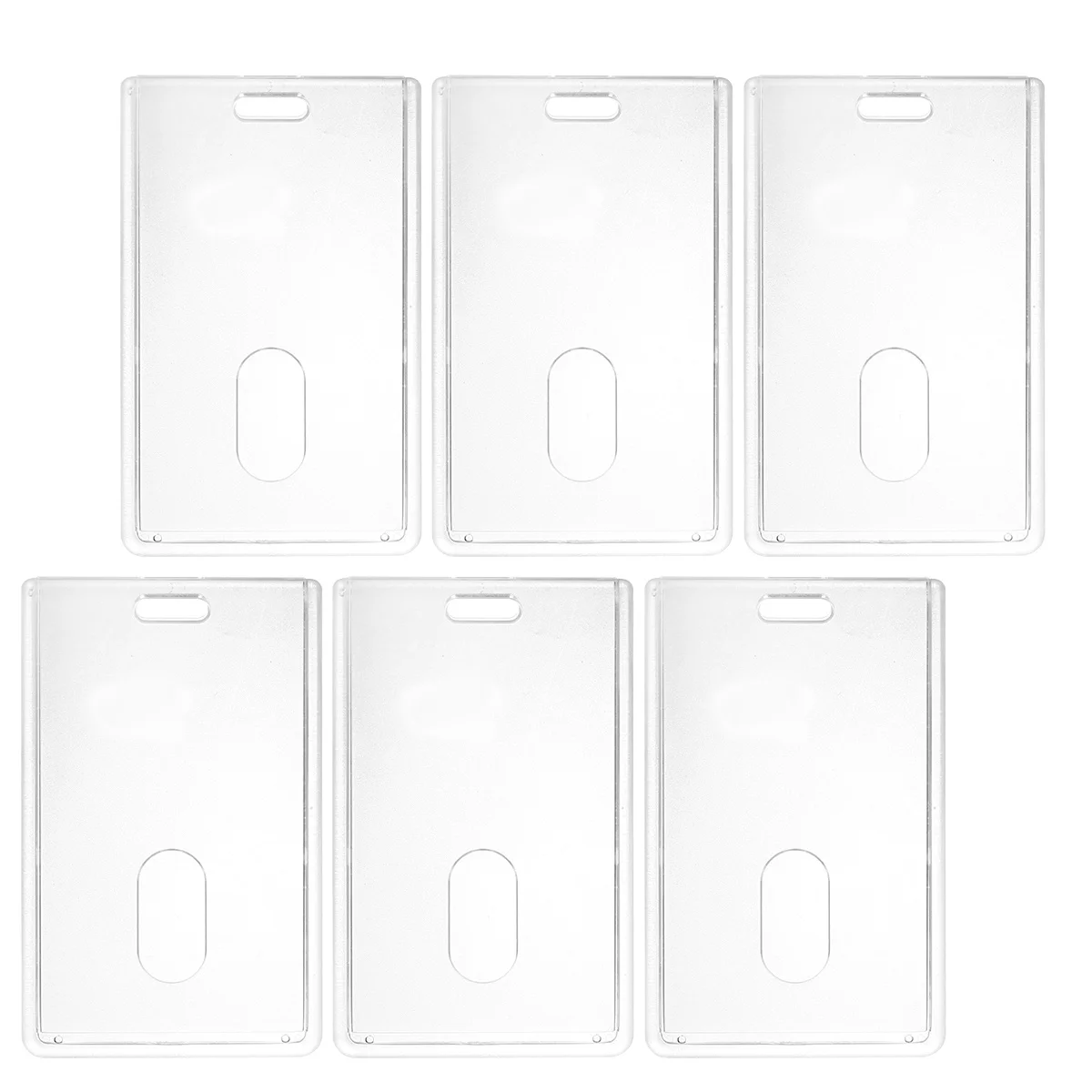 

6pcs Id Holder Acrylic Badge Holder For Business Credit Card Dustproof Secure Lightweight Name Tag Organizer Office School
