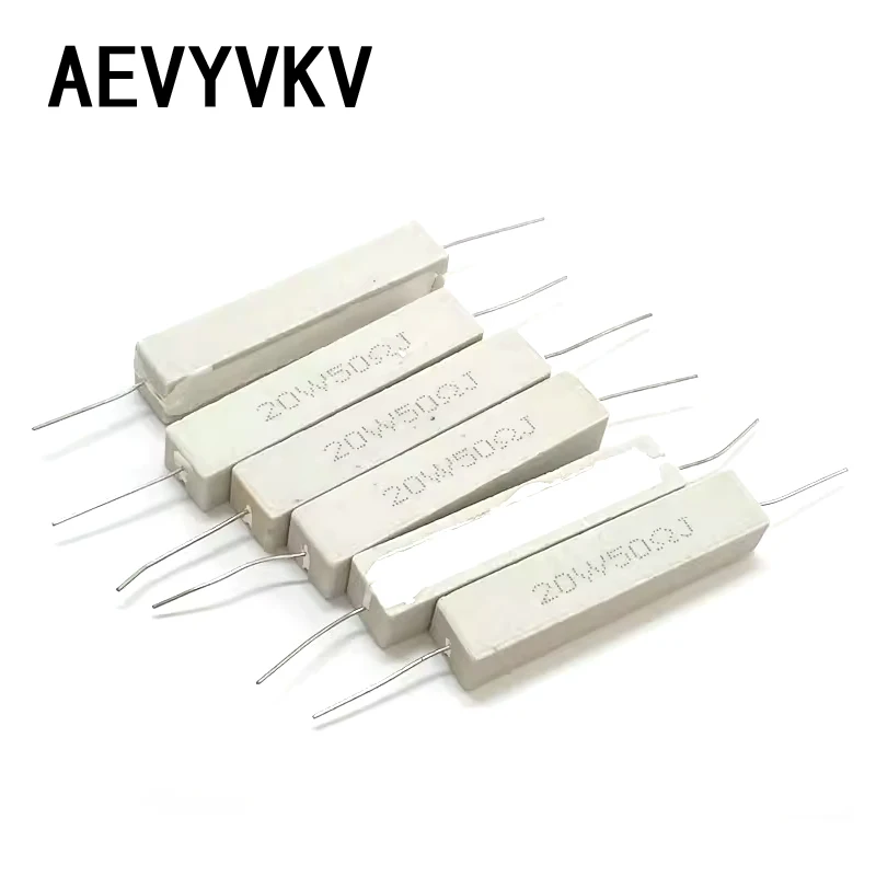 2PCS 20W 5% Cement Resistor Power Resistance 0.1R-10K 0.47 1 1.5 2.2 2.5 3 4.7 5.1 6 10 22 24 33 47 100 1.8K 2.2K 4.7K ohm