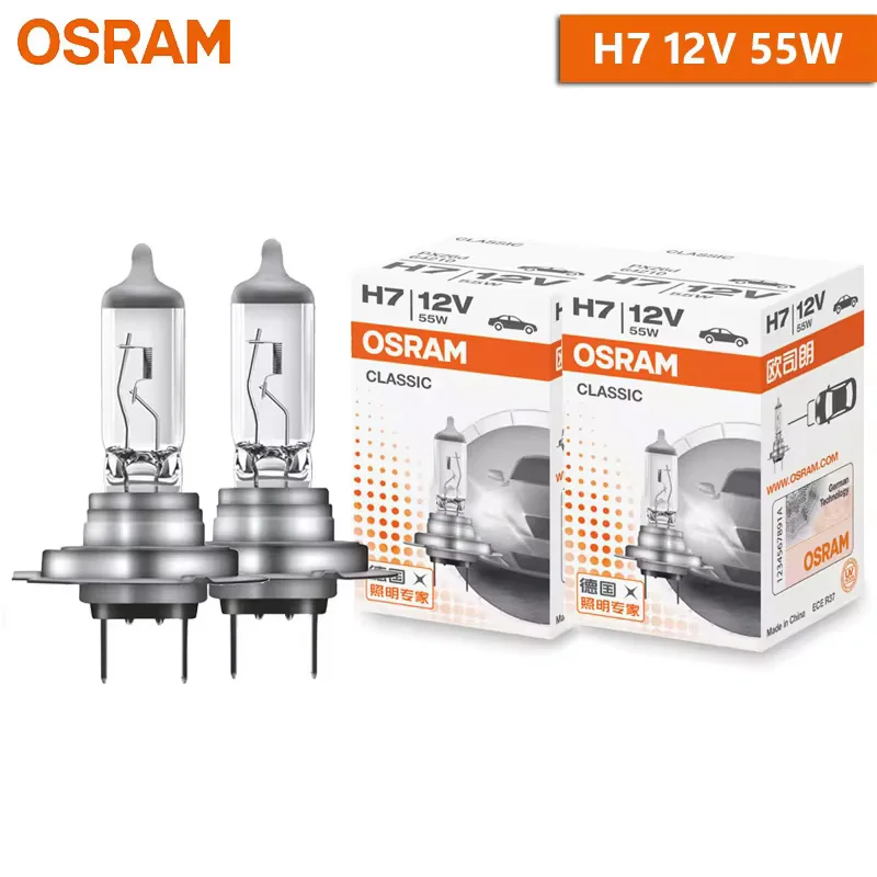 OSRAM 2 stks H1 H3 H4 H7 3200 K 12 V Originele Lijn Geel Lichten Hoofd Licht Mistlamp Auto OEM Halogeenlamp Auto Lamp Gemaakt In China