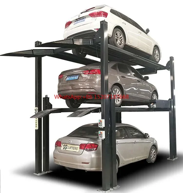 3-Stair Level Triple Stacker Lift Mechanical Steel Parking Equipment Motor Drive Mode for Car Parking Lot