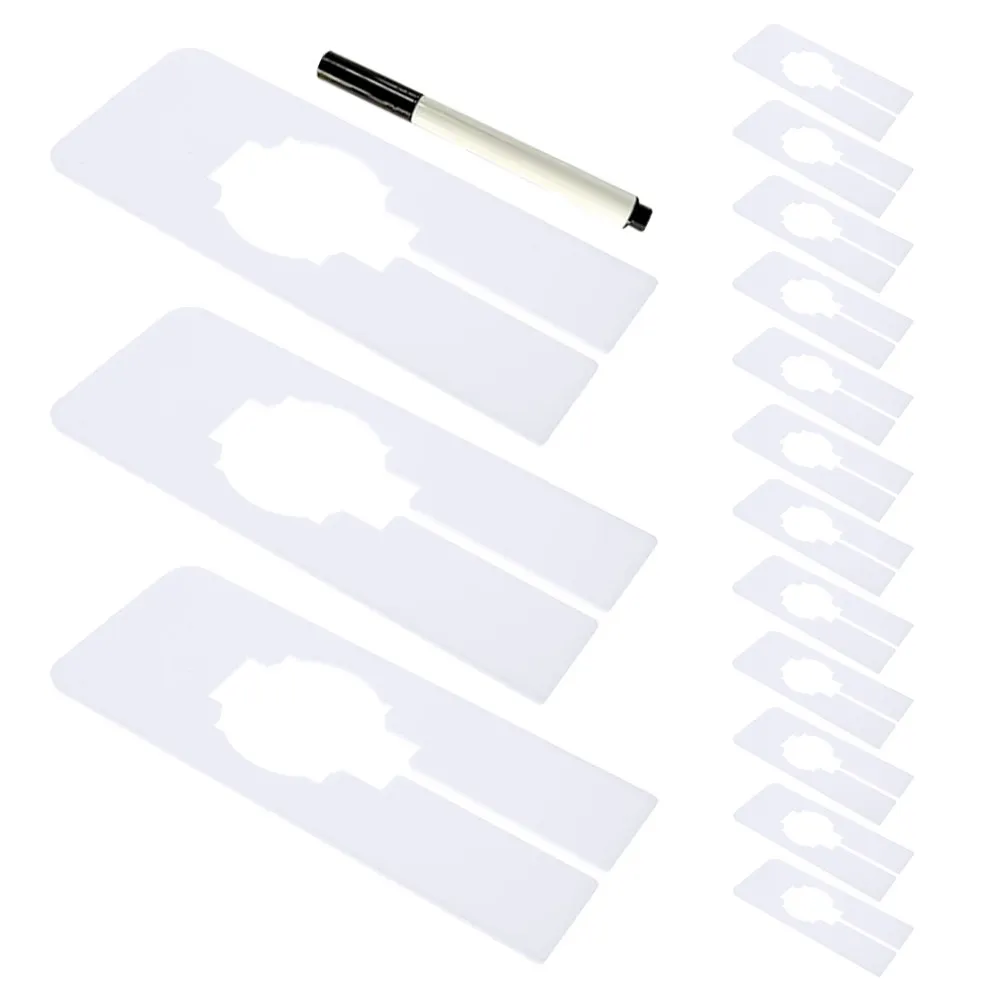 

30 шт. пластиковых разделителей для шкафа, прямоугольные разделители размеров, многоразовые маркеры для одежды, бирки для гардероба, органайзер для бутика