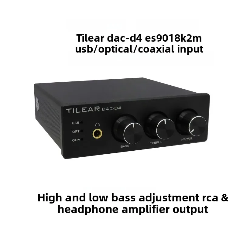 D4 multifunctional dac audio decoder hifi audiophile decoder headphone amplifier all-in-one with treble and bass adjustment