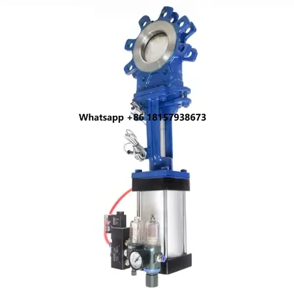 

PN10 PN16Manufacturing New Product Double Action Stainless Steel Pneumatic Knife Type Gate Valve 10 Gas Control Valve