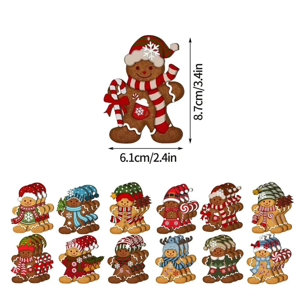 24pcs/set Handmade Merry Christmas Present Xmas Tree DIY Christmas Tree Hanging Tags Gingersnap Hang Decor Happy New Year