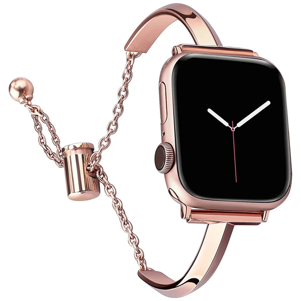 Damenarmband für Apple Watch Band 44 mm 41 mm 45 mm 40 mm 42 mm 49 mm Edelstahl Mode Metallarmband iWatch Serie 9 8 7 SE 6 5