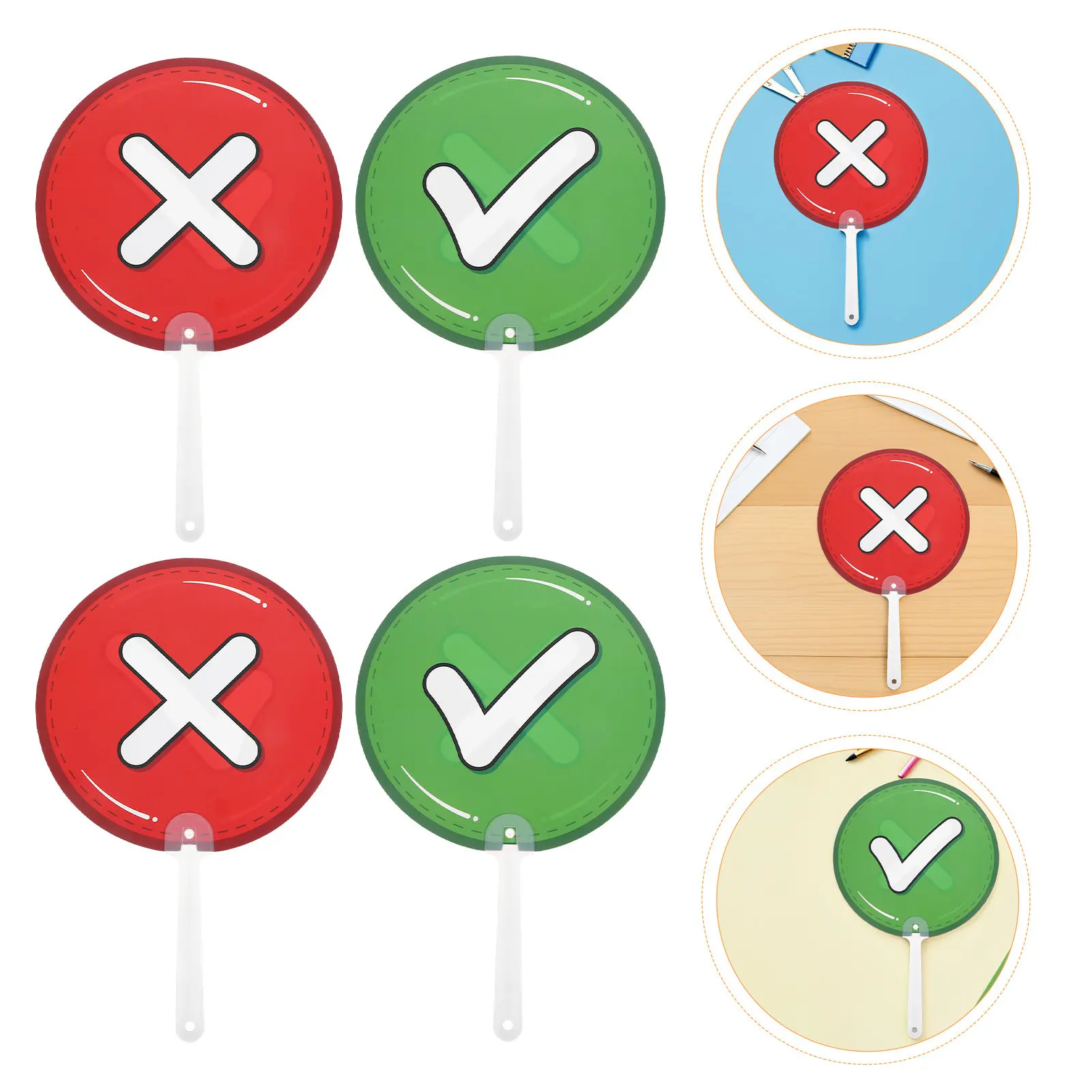 8Pcs Interactive Classroom Paddles Double Sided Plastic Handheld Signs Teacher Student Voting Boards Classroom Essentials Hand