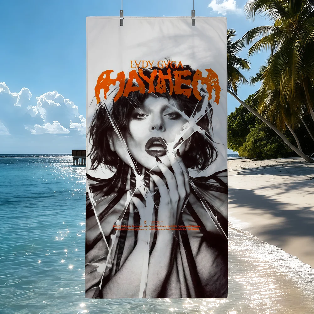 Singer Lady Gaga Towel Sports Quick Dry Travel Camping Sandproof Soft Light Large Beach Towel