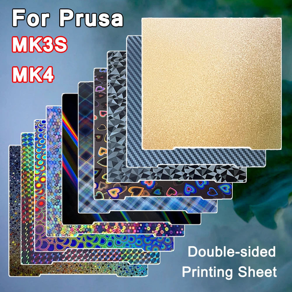 

Build Plate for Prusa MK4 PEI Sheet Double-Side Smooth PEO PET Carbon Fiber Spring Steel Sheet Plate for Prusa MK3 MK3S+ Heatbed