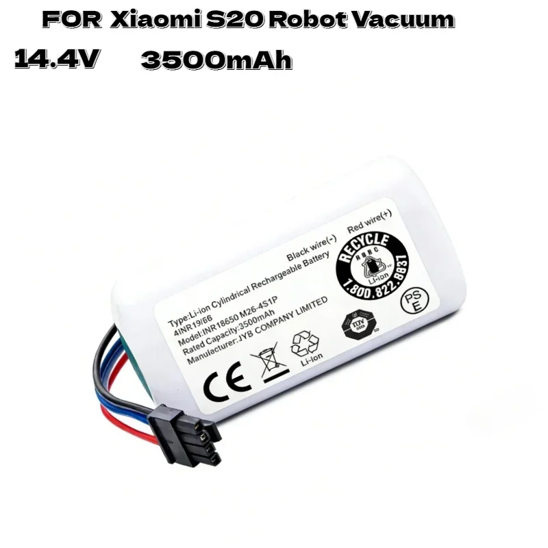 Aleaivy High Performance 14.4V 6800mAh Li-ion Battery–Replacement for Xiaomi S20 Robot Vacuum Cleaner Long Lasting Power Durable