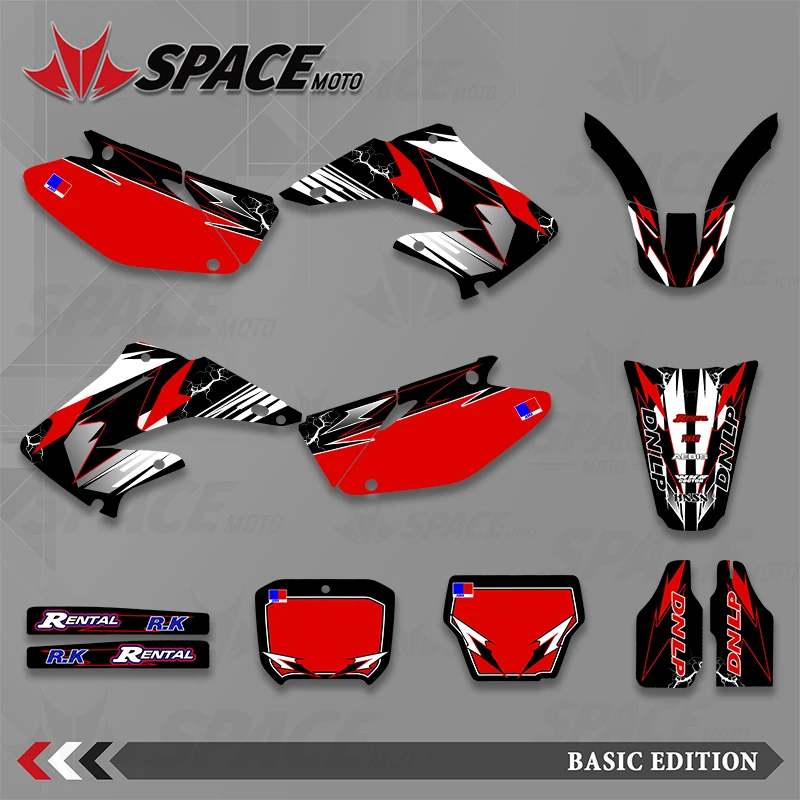 

SPACE Motorcycle Graphics Decals Stickers For HONDA CR125 CR250 CR 125 CR 250 2002-2012 Background Number Name Custom