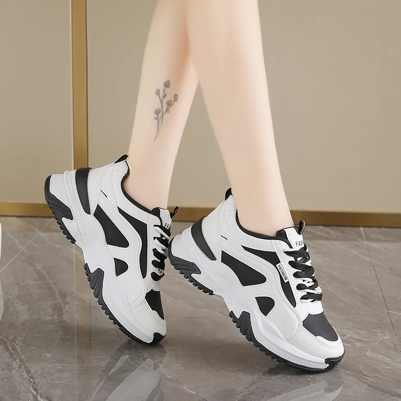 Women's Casual Sneakers Trendy New All-match Vulcanized Shoes 2025 Womens Outdoor Height-enhancing Daddy Shoes Zapatos De Mujer