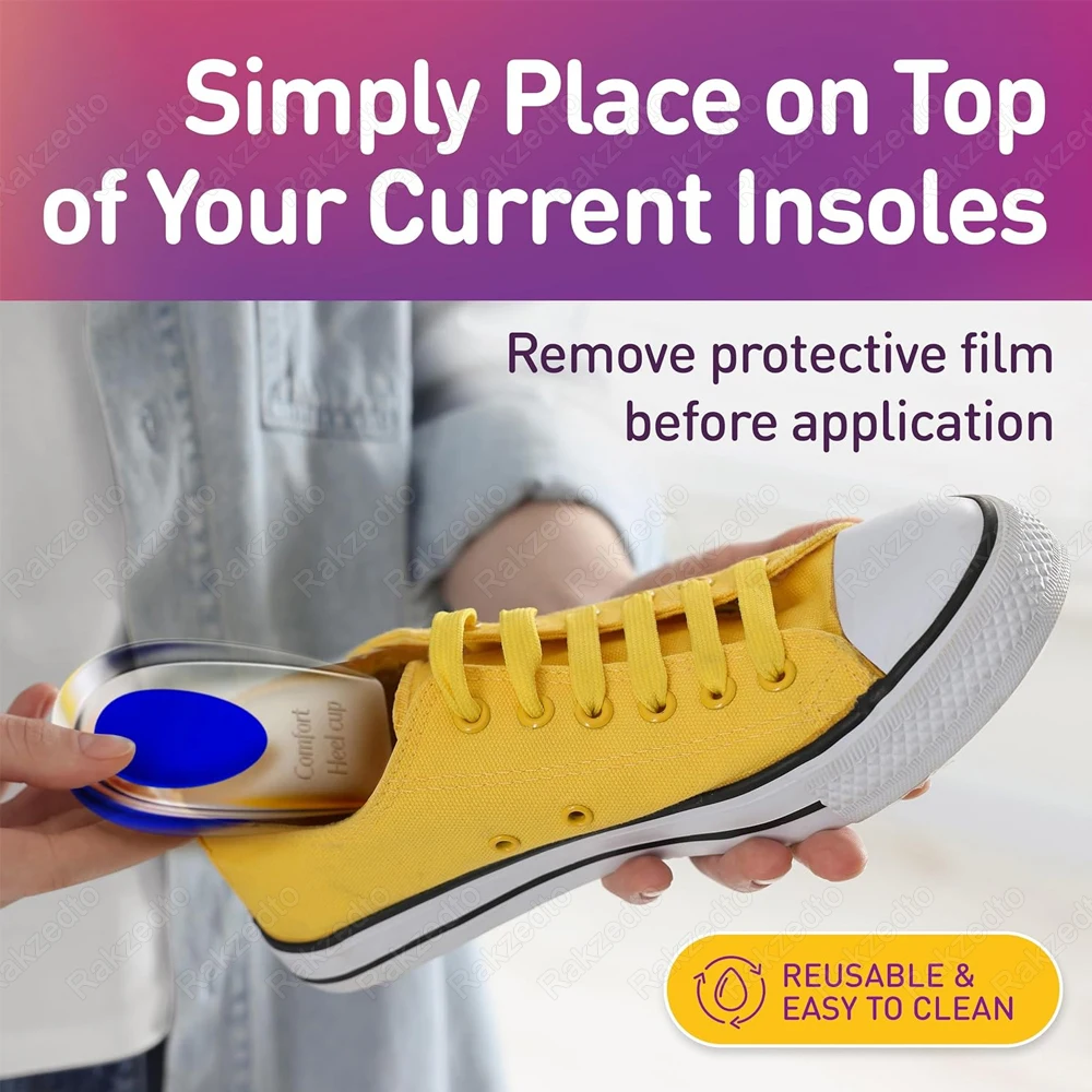 Silicone Half Insoles for Shoes Man Woman Plantar Fasciitis Pain Relief Gel Heel Cup Inserts Comfortable Foot Support Heel Pads