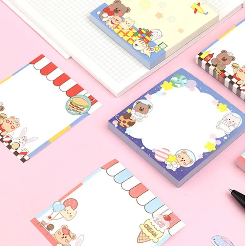 1Pack Memo Pad cute memos students notebook Decoration Write message cartoon Stationery 4random 8CM