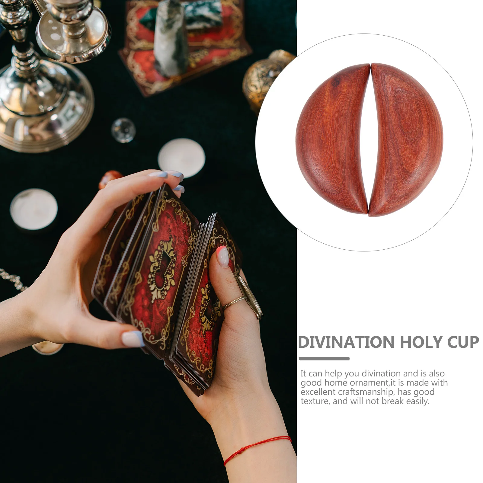 2Pcs Wood Divination Holy Cups Crescent-Shape Chinese Ornaments Auspicious Religious Meaning Home Decor Divination Cup