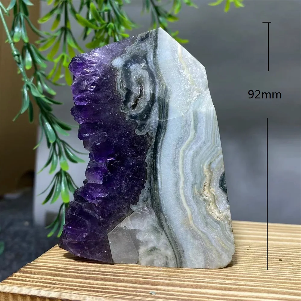 

Natural Geode Amethyst Tower Raw Quartz Purple Crystal Cluster Healing Stones Specimen Wicca Home Decoration Crafts Wand Point