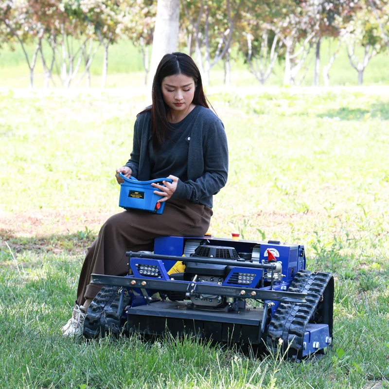

Customized Multifunctional Remote Control Lawn Mower Strong Power Remote Grass Trimmer With Snow Plow Attachment For Villa