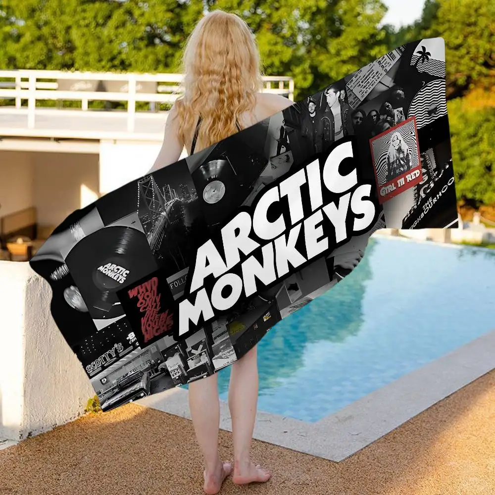 Vintage A-Arctic Band Music M-Monkeys Rock Microfiber Blanket Quick Drying Beach Printing Super Absorbent Pool Towel Blanket