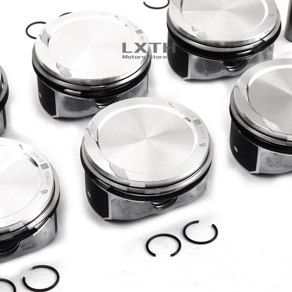 6x Pistons & Rings Set STD A30750274 For Volvo S80 V70 XC60 XC70 XC90 3.2 L6 T6 B6324S