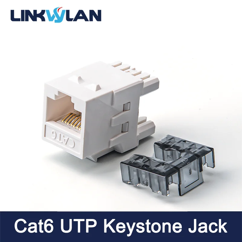 Linkwylan RJ45 Keystone Jack Cat6 Toolless UTP To LSA Network Modules Tool-Free Connection White