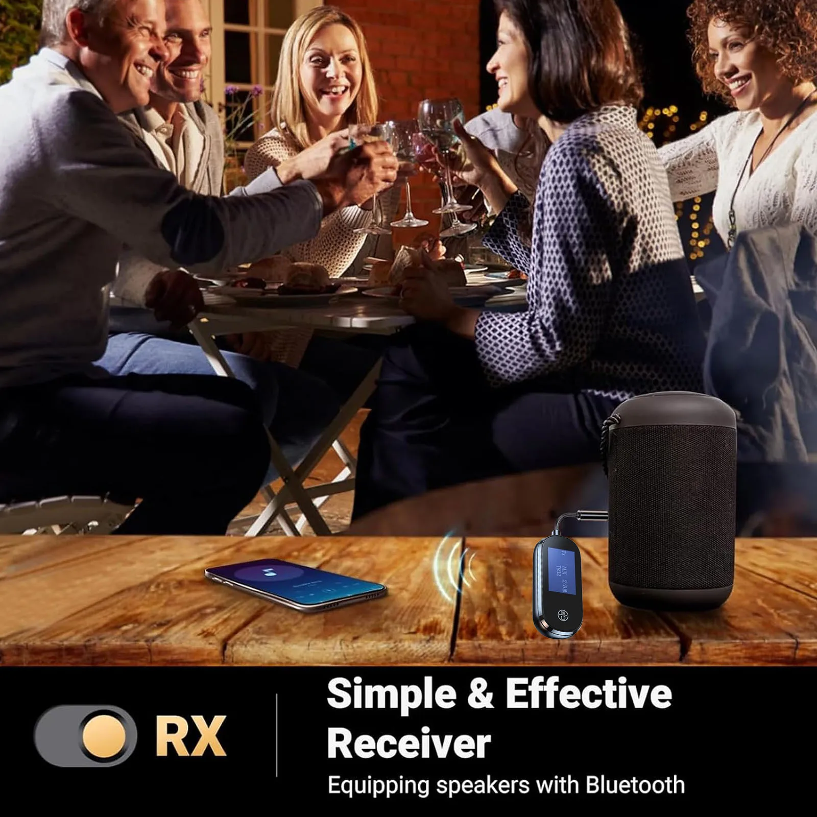 بلوتوث 5.4 استقبال الصوت الارسال 2 في 1 Hifi ستيريو محول لاسلكي 3.5 مللي متر AUX مع هيئة التصنيع العسكري لسيارة طائرة التلفزيون الكمبيوتر المتكلم