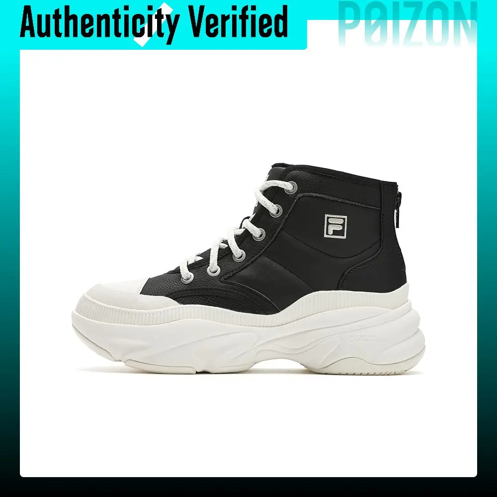 FILA BREAD Comfortable Mid top Chunky Sneakers Women's Black White F12W441114FBG