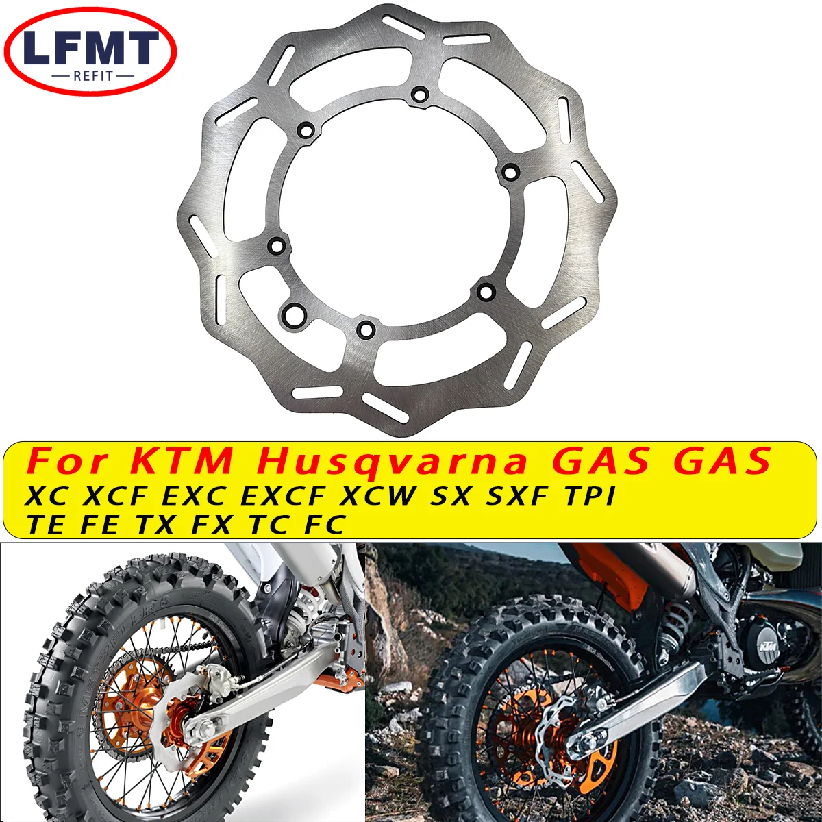 

Motocross Front Rear Brake For KTM XC XCF XCW SX SXF EXC EXCF TPi 6D 125-500 Husqvarna FE TE1994-2023 GasGas EX EC MC 260mm