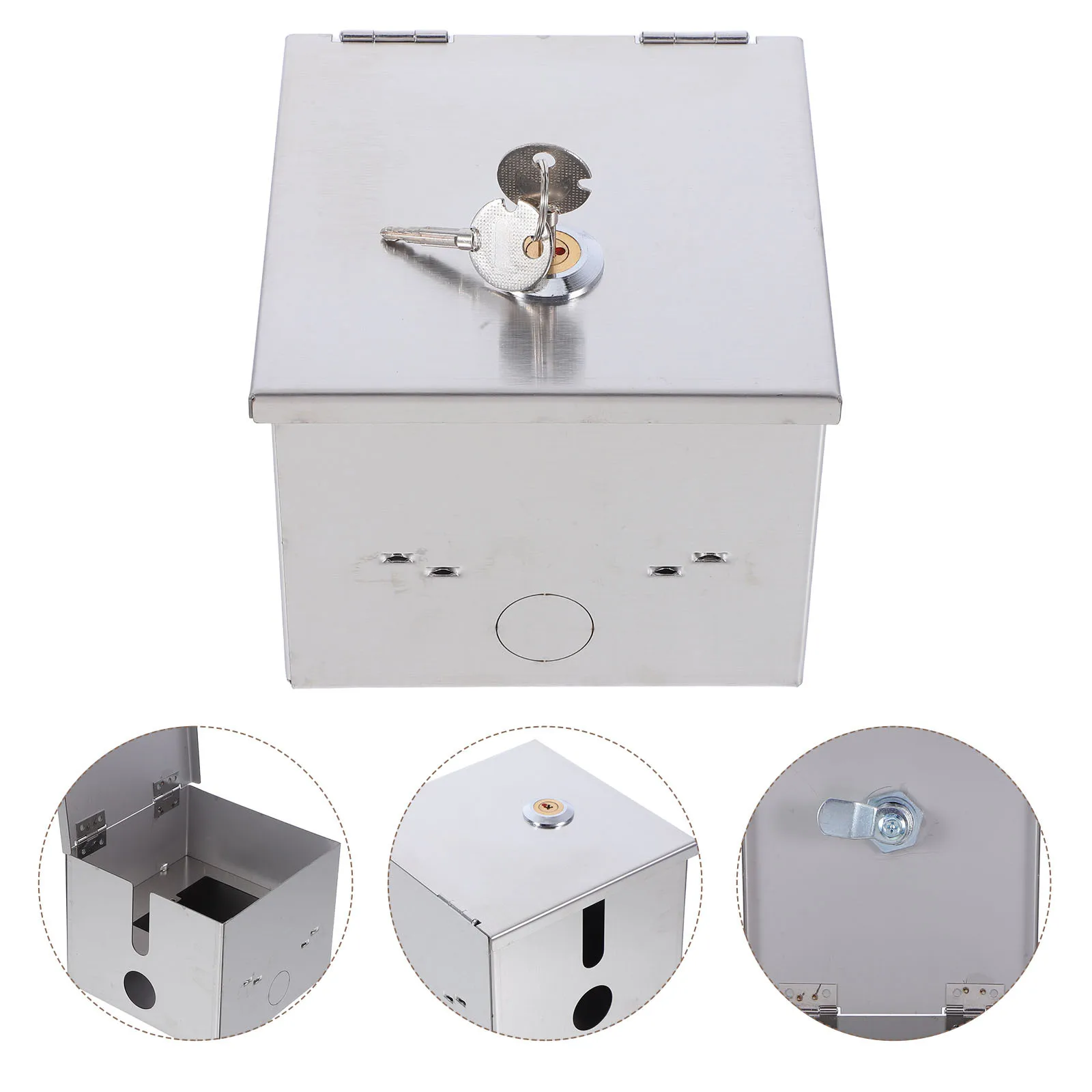 

Heavy Duty 86 Type Outdoor Socket Box Stainless Steel Waterproof Weatherproof Electrical Enclosure with Lock for Public Areas