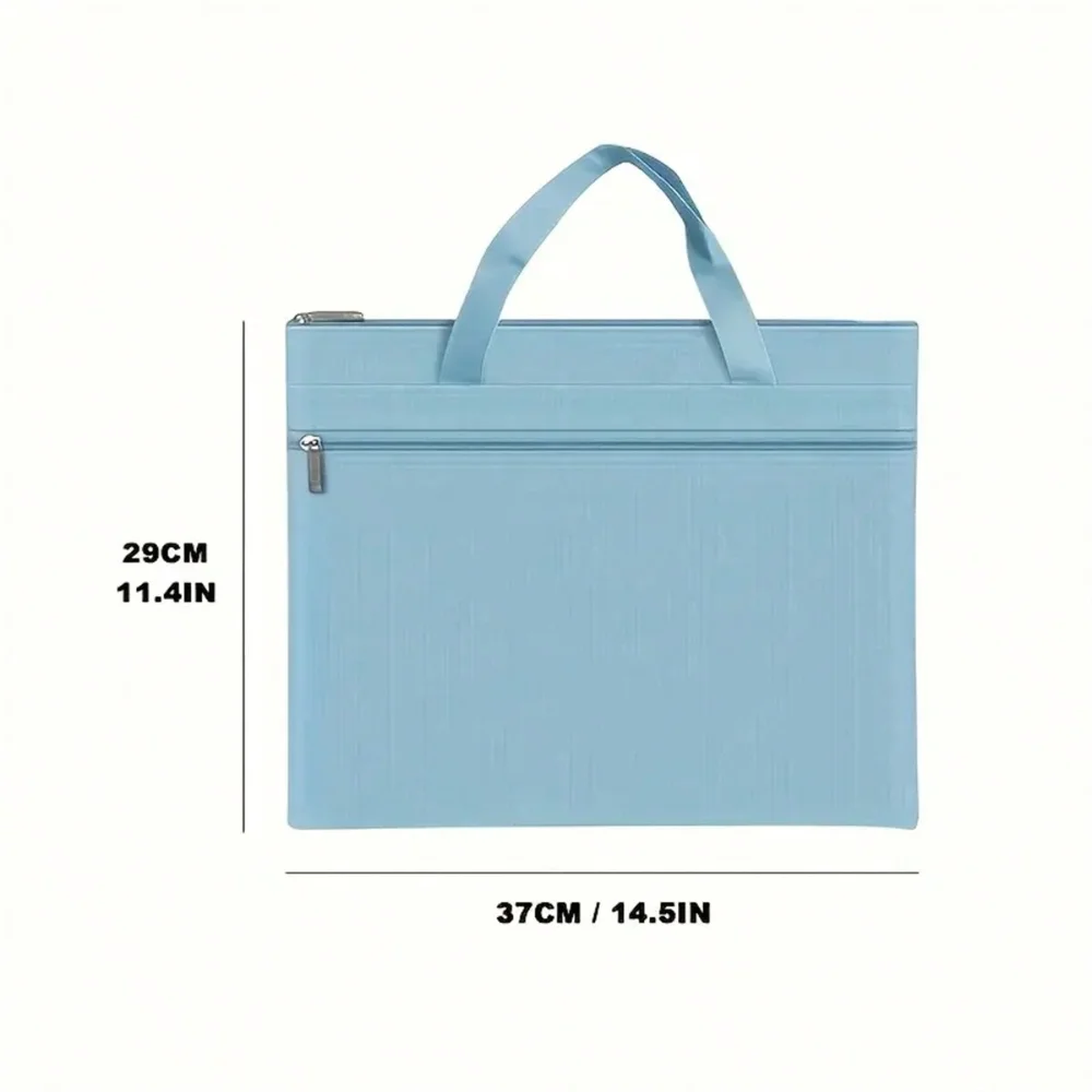 1pc Portable Double-Layer File Bag With Zipper Closure, Waterproof Storage Bag For Puzzle, A4 Foldable Document Storage Bag
