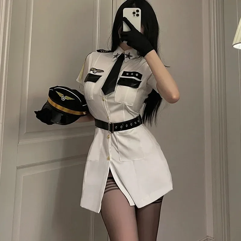 

Sexy Women's Police Officer Uniform Carnival Fancy Party Dress Cosplay Costume Anime Dirty Cop Officer RolePlay Outfit Clubwear