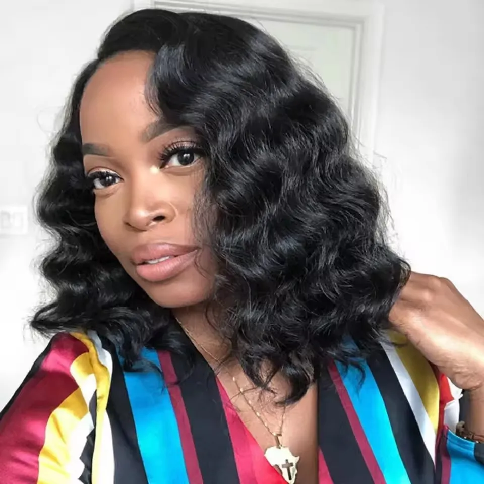 

4x4 Bob Wigs 100% Human Hair Loose Deep Wave Bob Wigs with Baby Hair Around for Women 4X4 Lace Closure Wigs Beginner Friendly