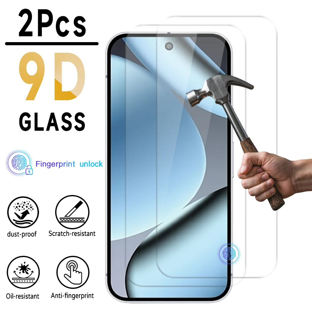 

2PCS HD Tempered Glass For Google Pixel 10 Pro XL Fingerprint Unlock Film For Google Pixel 9 Pro XL 9A Screen Protectors Glass