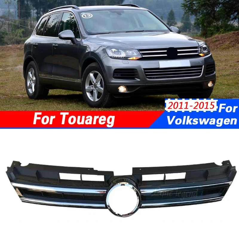 

Передняя решетка для Volkswagen VW Touareg 2011, 2012, 2013, 2014, 2015, гоночный гриль, верхний бампер, строительный корпус, решетка