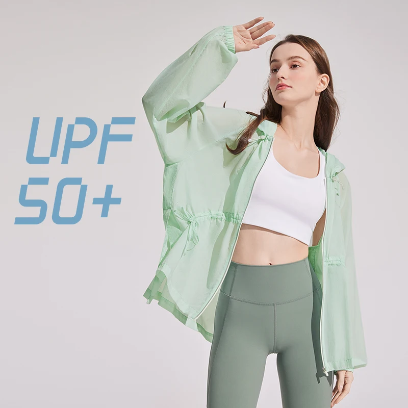 

BOSIDENG Summer Women Sun Protection Clothing Coat Hooded UPF 50 and Anti-UV Hooded Jacket Outdoor Cool Breathable