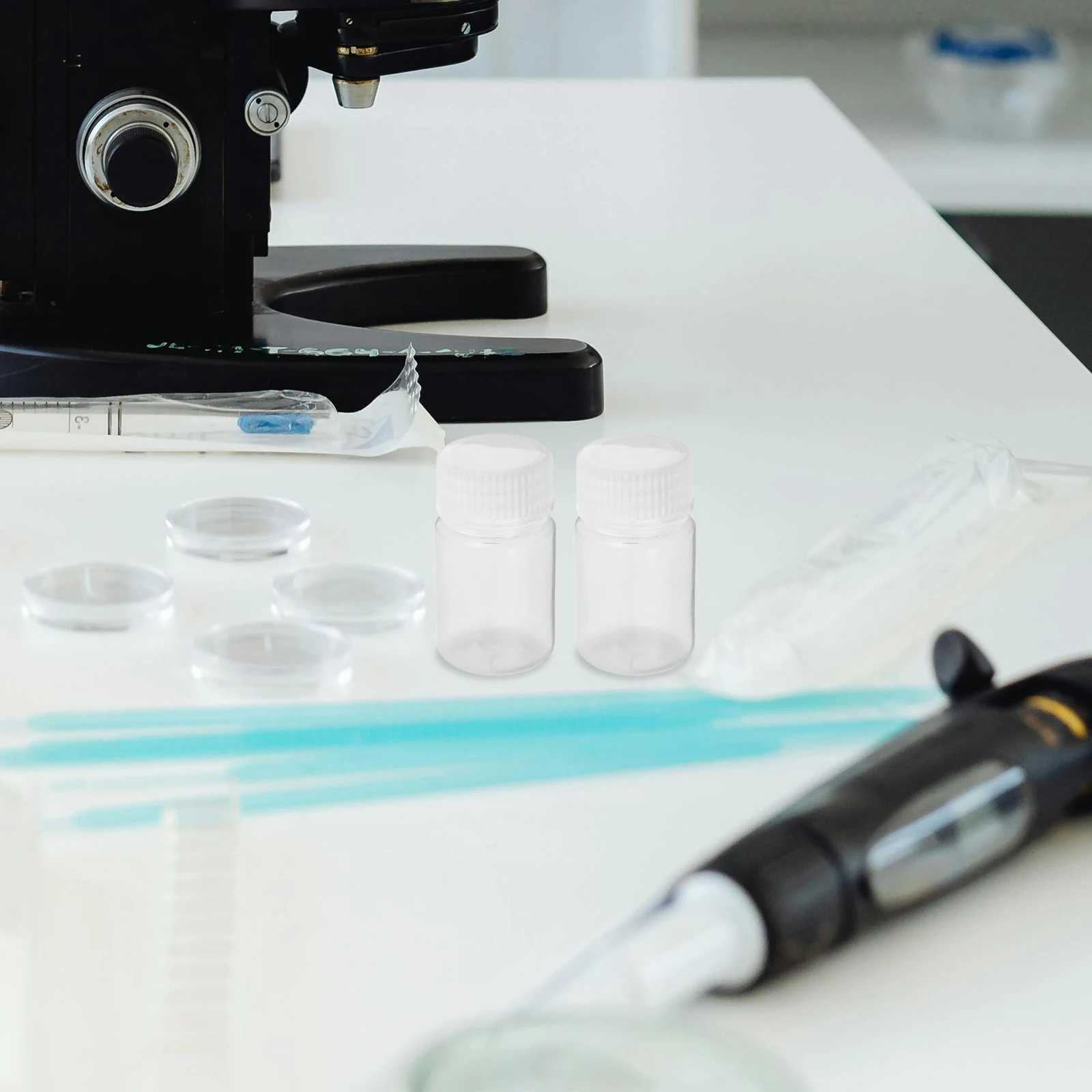 

6 Pcs Storage Containers with Lids Plastic Sample Bottle Cover Laboratory Bottles