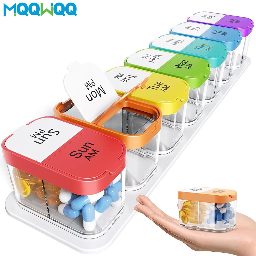 

Extra Large Weekly Pill Organizer,7 Day Am Pm Jumbo Pill Case, Daily Medicine Big Pill Holder Twice A Day Oversized for Vitamins