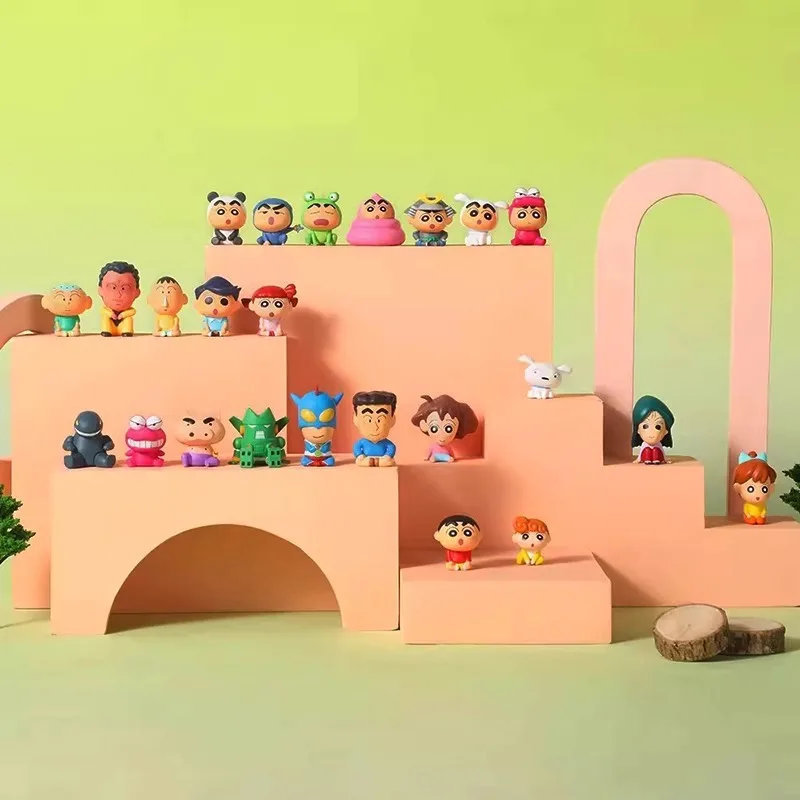 تلوين شين تشان Kawaii دمية Suwaru سلسلة صندوق أعمى لعبة صغيرة جا جا جان تمثال صغير أنيمي عمل نموذج لجسم اللعب