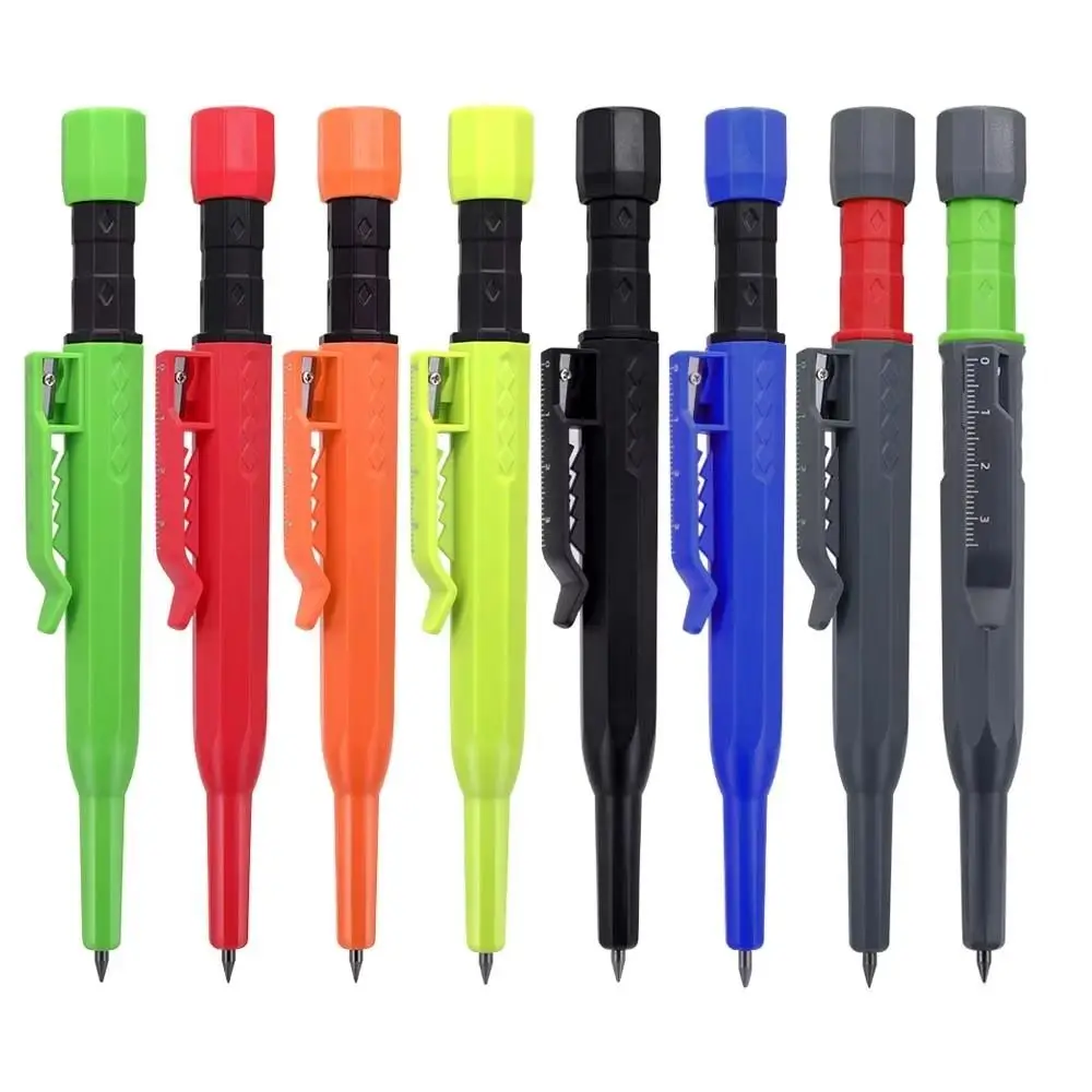 

2.8mm Mechanical Pencil Deep Hole Marking with Sharpener/Ruler Woodworking Marking Tool Long Head Metal