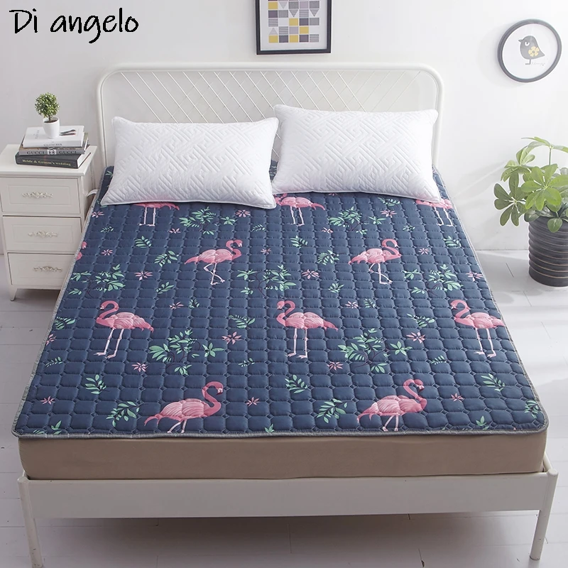Funda de colchón lavable a máquina, ropa de cama con estampado de fibra, funda protectora para colchón, almohadilla de protección antideslizante, añade banda elástica # s