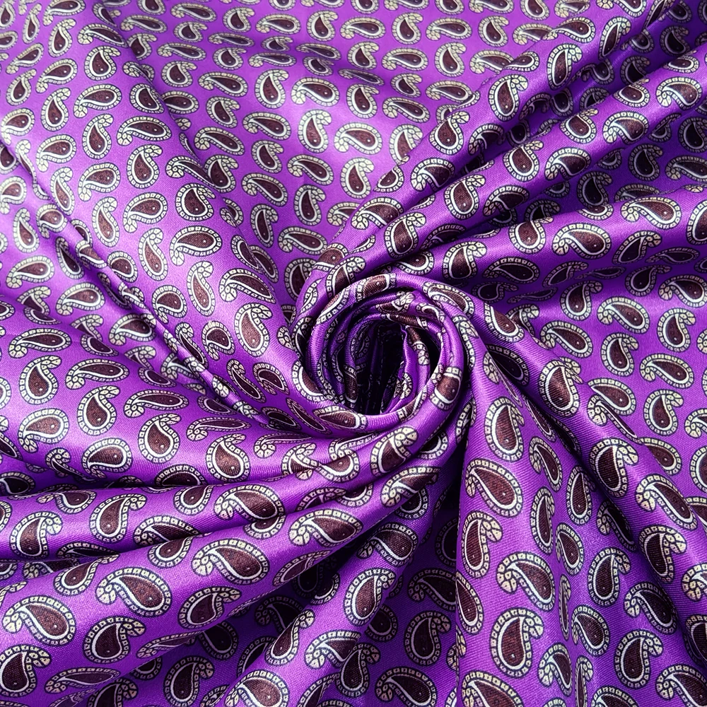 1 Meter x 1,48 Meter ethnischer Paisley-Stoff für Schal, Hut, DIY, seidiger Satinstoff – Detail 29