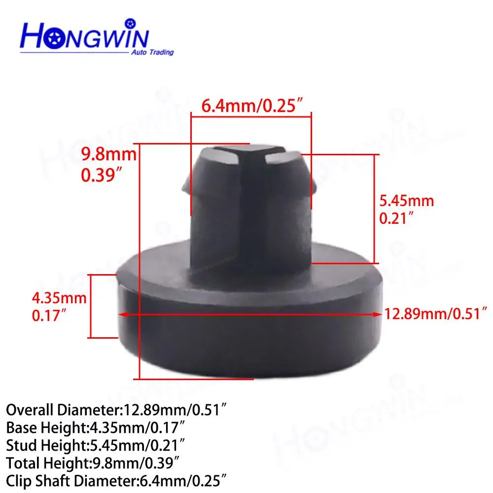 50pcs 12832495 Black Plastic Trunk Boot Lid Hinge Stop Clip For Saab 9-3 Convertible Cabriolet 2004-2012 No Tools Needed