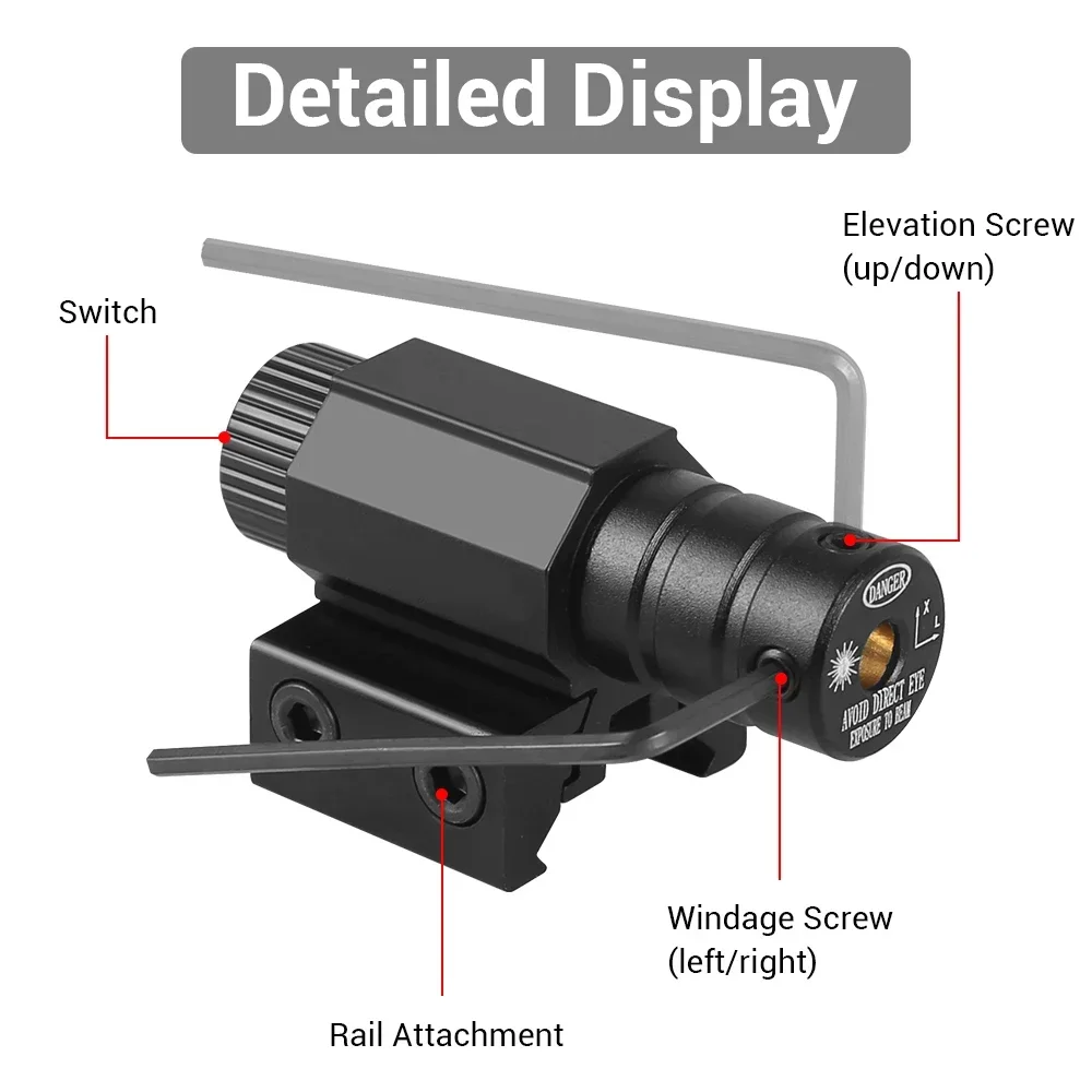 التكتيكية الأحمر الأخضر نقطة نطاق البصر بالليزر العالمي 11 مللي متر 20 مللي متر Picatinny السكك الحديدية جبل بندقية مسدس البصر بالليزر بدون بطارية #5