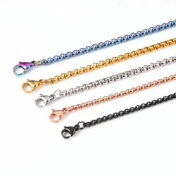 50piece Stainless Steel Pearl Necklace Chain Figaro chain necklace for Pendant Men Women Necklace Jewelry Accessories