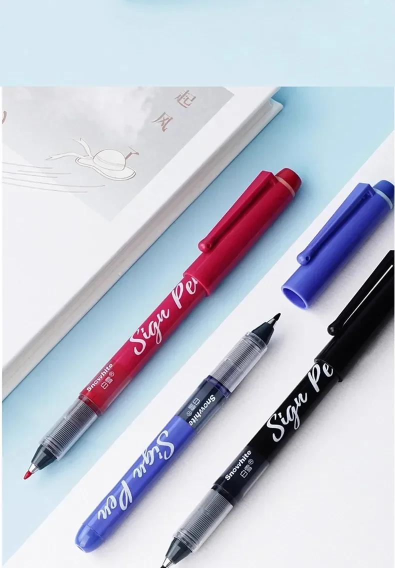 Snowhite 1,0-mm-Faserspitzen-Schnelltrocknungs-Signaturstift, Direkttinten-System für reibungsloses Schreiben, Premium-Signaturstift für Büro und Geschäft – Detail 10