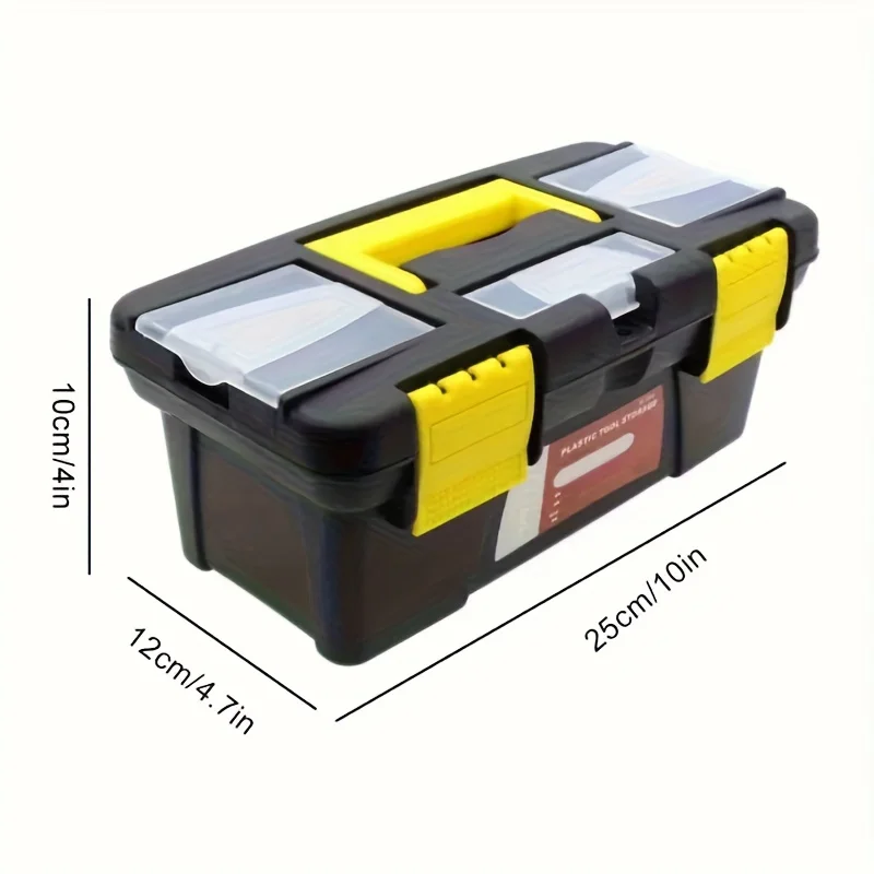 Double-Layer Tool Storage Box Hand Tool Case Portable Toolbox Hand Tool Chest Storage Case Plastic Toolbox with Removable Tray