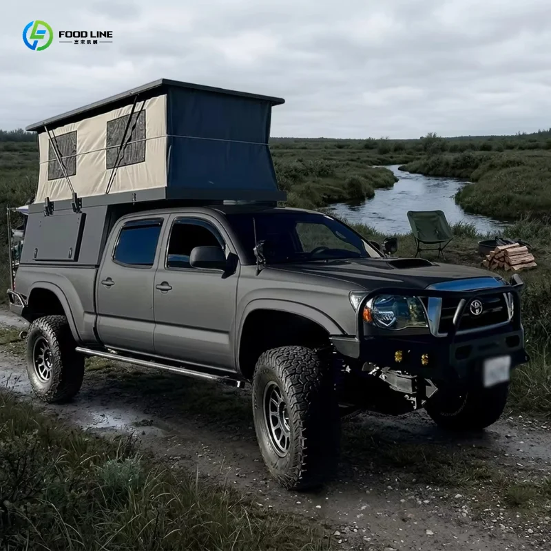 Customized Aluminum Pickup Camper Waterproof 4x4 Travel Trailer Outdoor Caravan Overland Camping Shelter