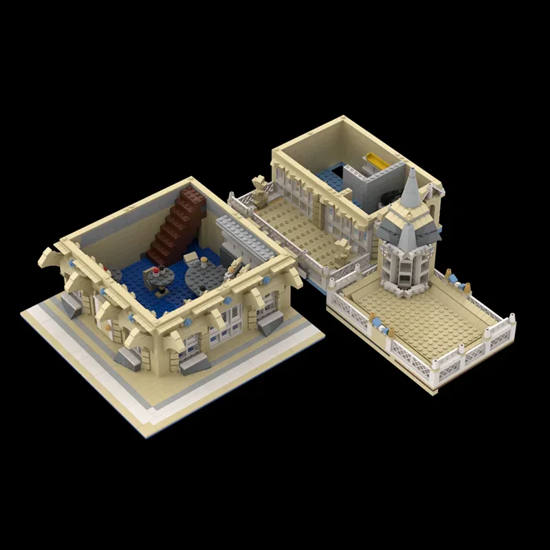 Moc ビルディングレンガラウンドコーナーストリートサイド目的地 PUBTechnology モジュラーブロックギフトおもちゃ子供 DIY セットアセンブリ